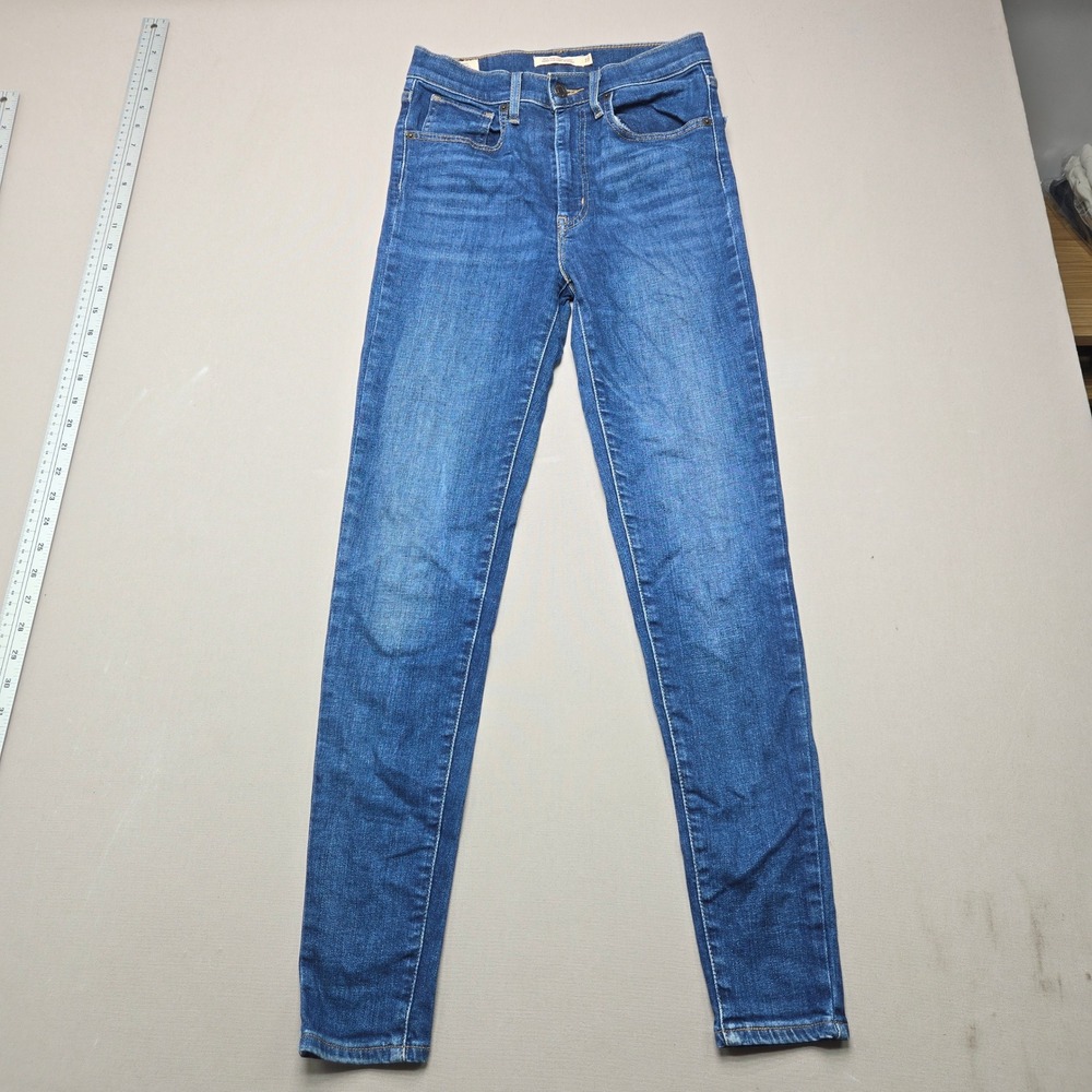 Levis Big E Mile High Super Skinny Jeans Stretch High Rise Blue Womens 27x30